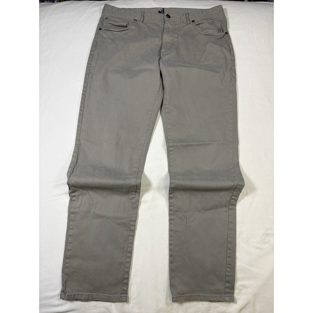 johnnie-O Sawyer Pants Mens 34x32 Taupe Gray 5-Pocket Stretch Twill JMPA1330